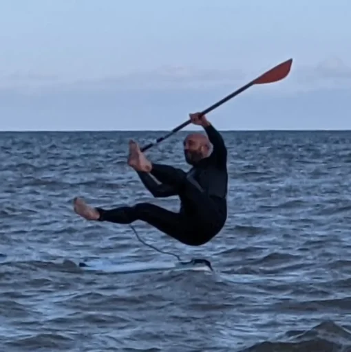 James Bodinger in the sea
